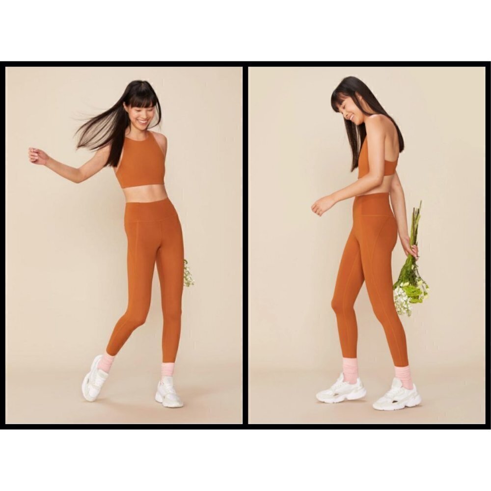 💕GIRLFRIEND COLLECTIVE💕 Compressive High-Rise Leggings 7/8 Length Orange M NWT